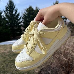 Nike dunk low butter yellow white sneaker casual tennis shoes